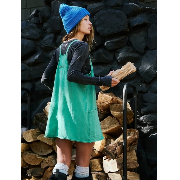 Free People Movement Hot Shot Mini Dress in Green Sheen - Picture 9 of 14